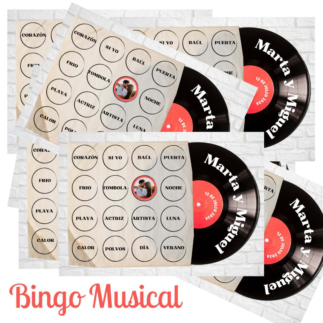 cartones personalizados bingo musical eventos